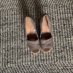 Gently used TOMS high heel wedges. $10